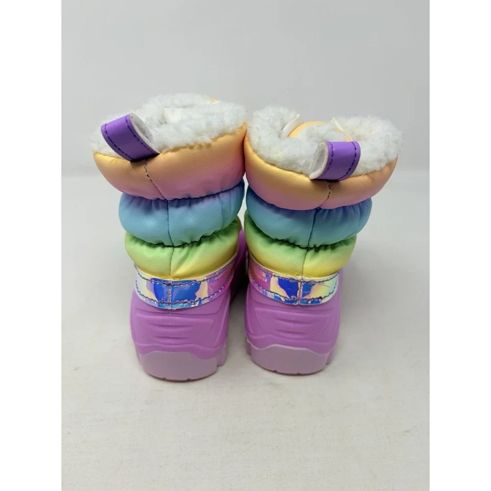 Members Mark Toddler Girls Size 7/8C Mid Calf Slip On Fleece Lined Snow Boots S5